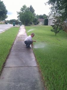 Bedford TX sprinkler repair in progress